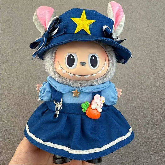 Labubu Doll Magical Outfit – Starry Blue Dress with Bunny Hat